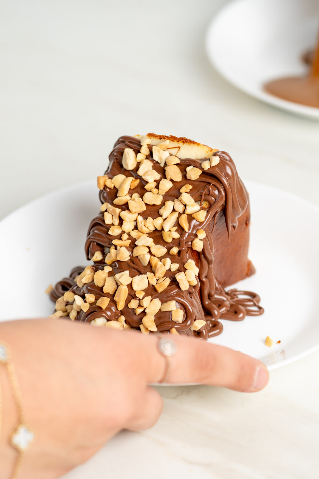 Viral Burnt Basque Cheesecake slice + Nutella Sauce